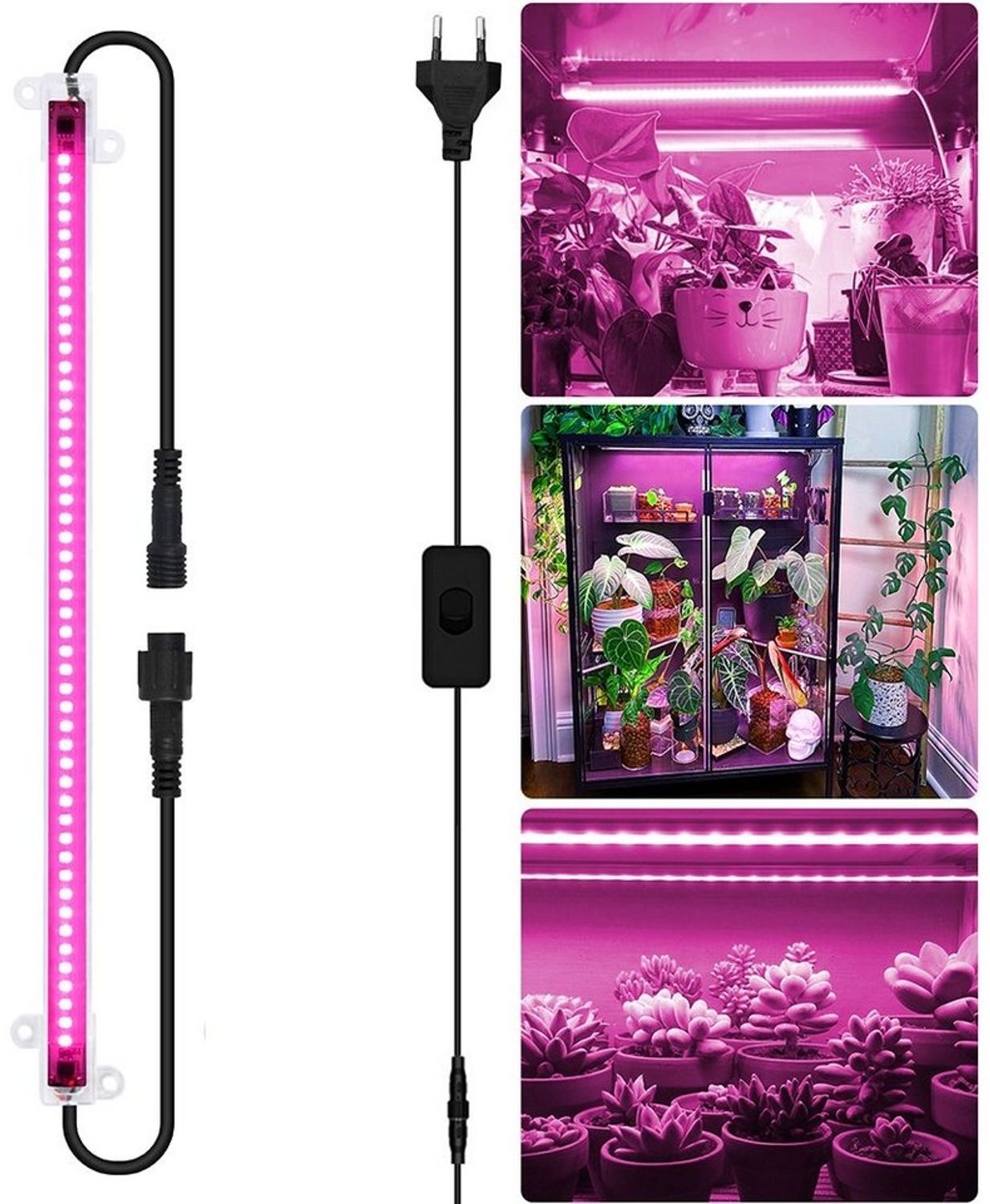 Qualra Pflanzenlampe LED Vollspektrum Pflanzenlampe 30/50cm Anschließbar Growlight Stecker, für Verschiedene Pflanzen Gartenpflanzen Bild 1