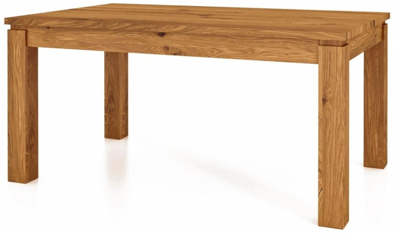 Esstisch Tinci aus Wildeiche massiv 80x150x77 cm mit Holzbeinen Bild 1