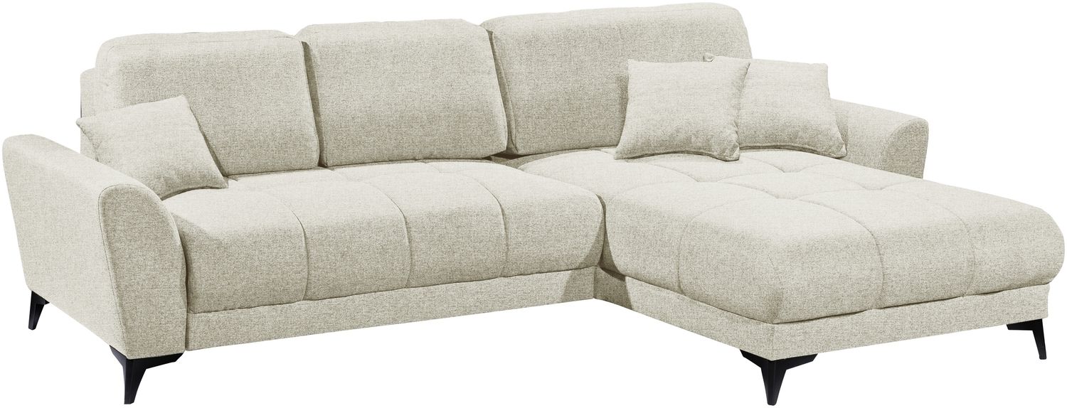 Wohnlandschaft >BERN< Schlaffunktion, Bettkasten, Bezug Farbe Ivory - 281x91x189 (BxHxT) Bild 1