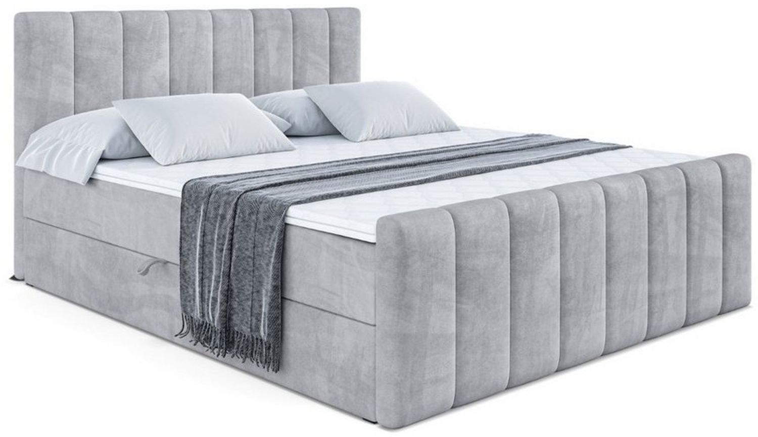 ALTDECOR Boxbett OTTA-Z (Multipocket-Matratze H4, H3 Matratze Bonellfederung, Topper, Kopfteil), Doppelbett mit Fußteil Bild 1
