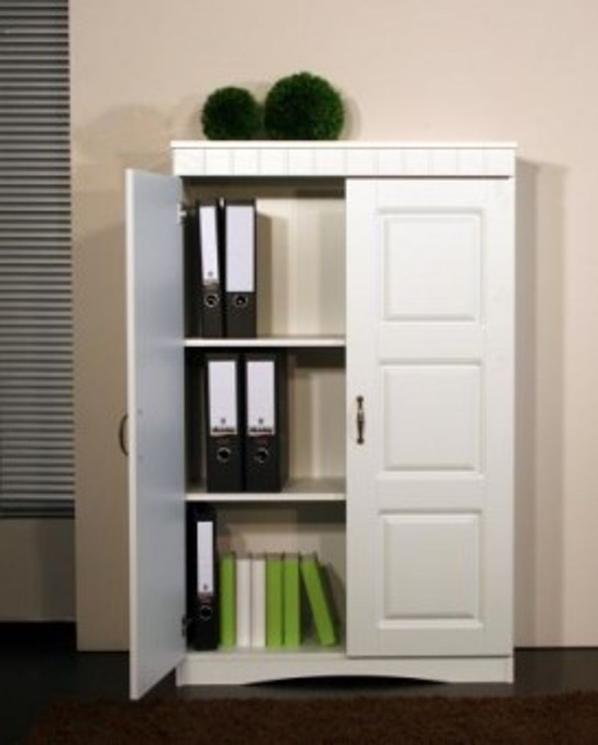 Aktenschrank im Landhausstil, in weiß Bild 1
