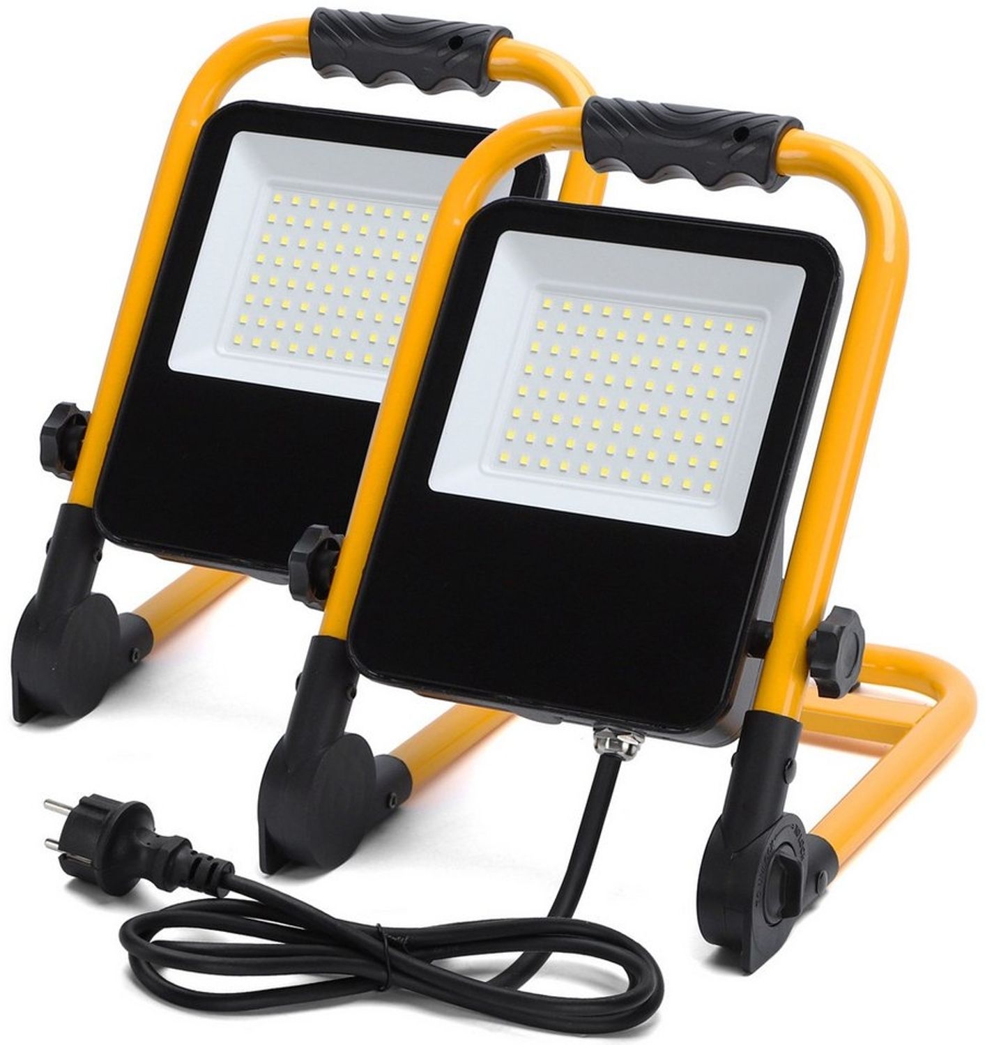 Aigostar LED Baustrahler Baustrahler LED Arbeitsleuchte mit Stecker, IP65, 2 Stück, LED fest integriert, ohne Leuchtmittel, Tageslichtweiß, 6500k Bild 1