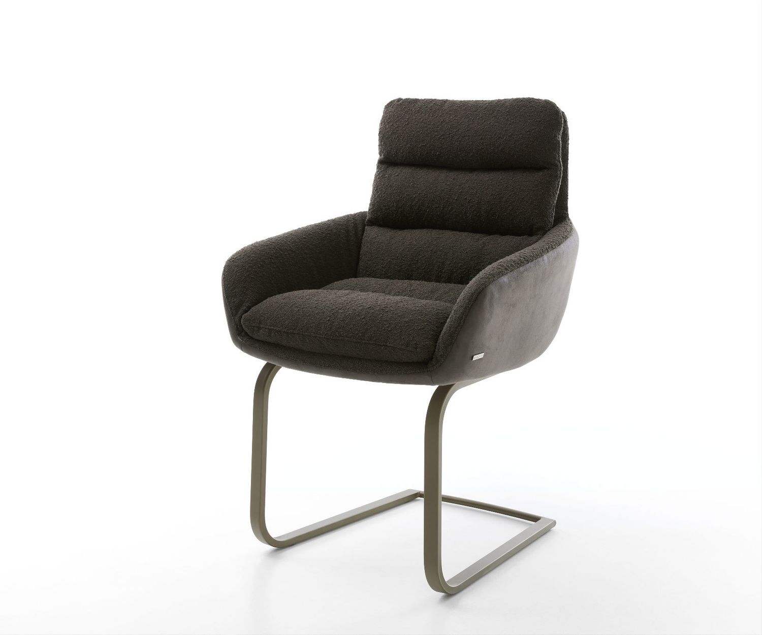 Freischwinger Abelia-Flex mit Armlehnen Materialmix Schwarz Freischwinger flach Effektfinish Titan Bild 1