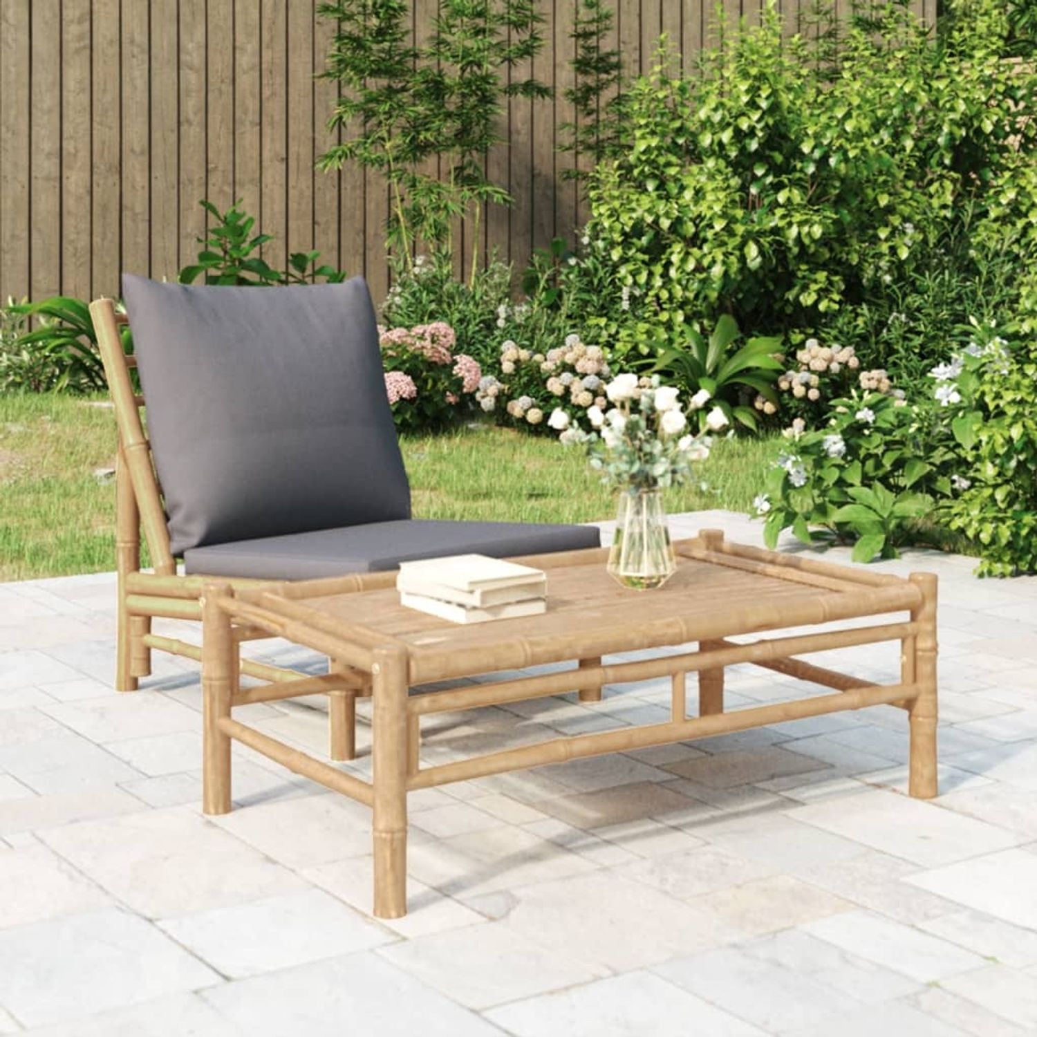 vidaXL Garten-Couchtisch 100x55x33 cm Bambus 363456 Bild 1