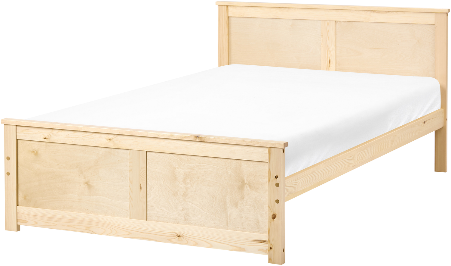 Bett mit Lattenrost DAUPHIN Kiefernholz Hellbraun 120 x 200 cm Bild 1