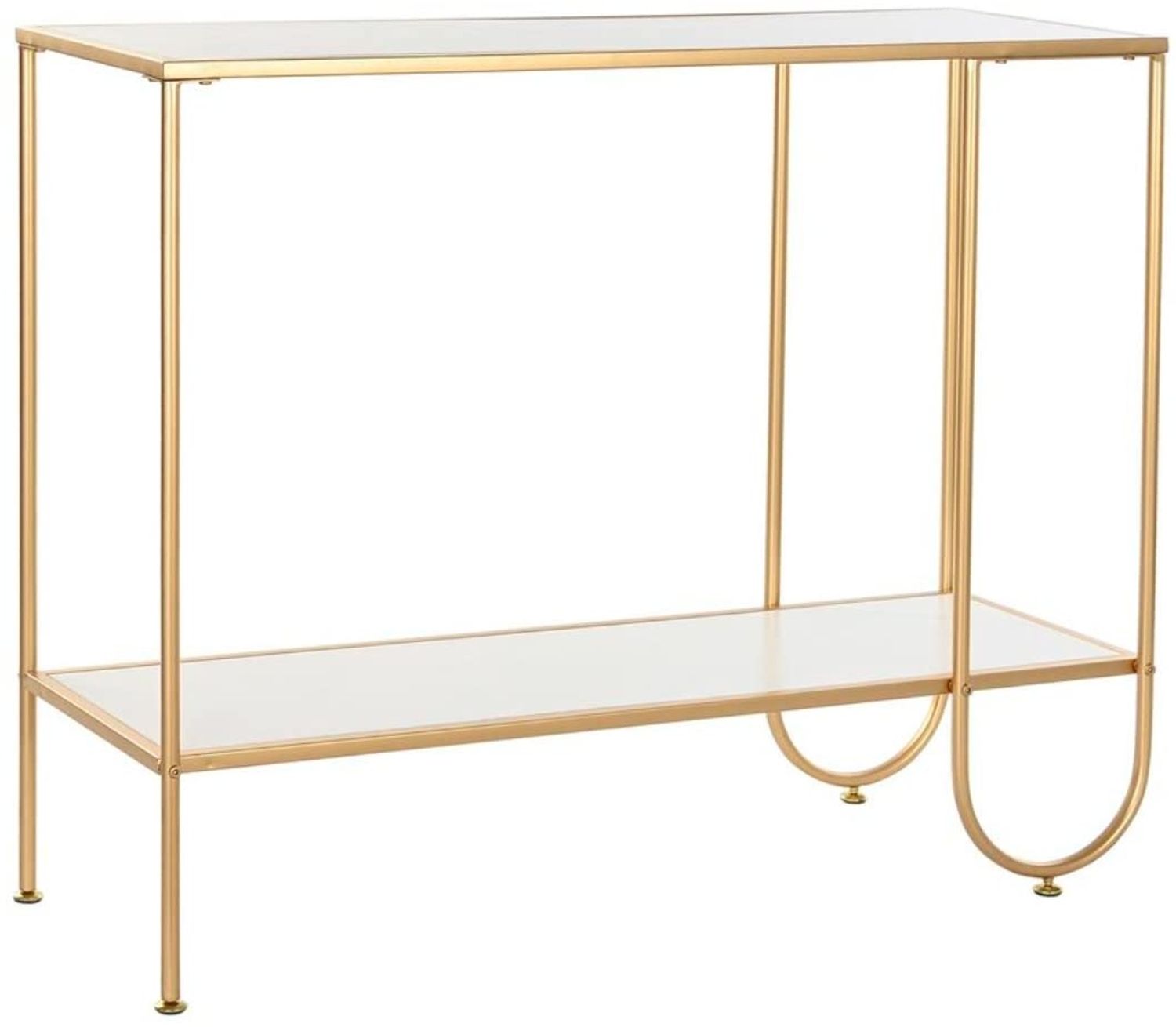 DKD Home Decor Konsole der Marke, Weiß und Gold, aus Metall und MDF (100 x 35 x 81 cm) Bild 1
