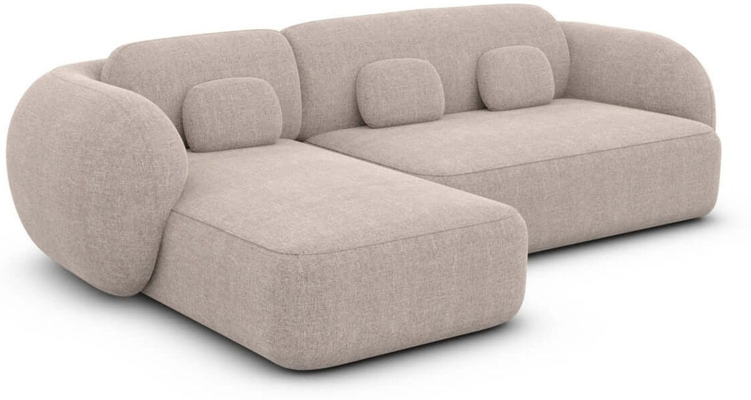 Ecksofa Altea L Form aus Samtstoff - Strukturstoff - beige - Links Bild 1