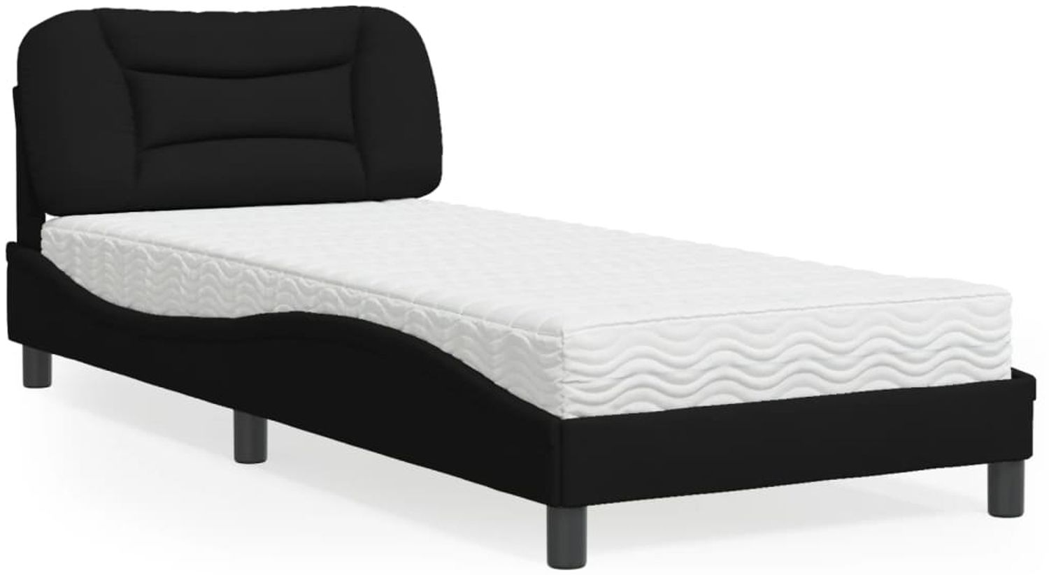 vidaXL Bett mit Matratze "Hvar" Schwarz 90x190 cm Stoff 3208501 Bild 1