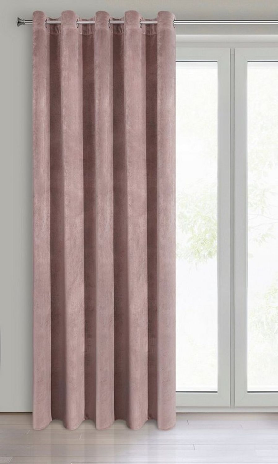 Eurofirany 'VILLA' Vorhang, Samtvorhänge, Velours Blickdicht, Puder, 10 ÖSEN, H250 x B140 cm (1er Pack) Bild 1