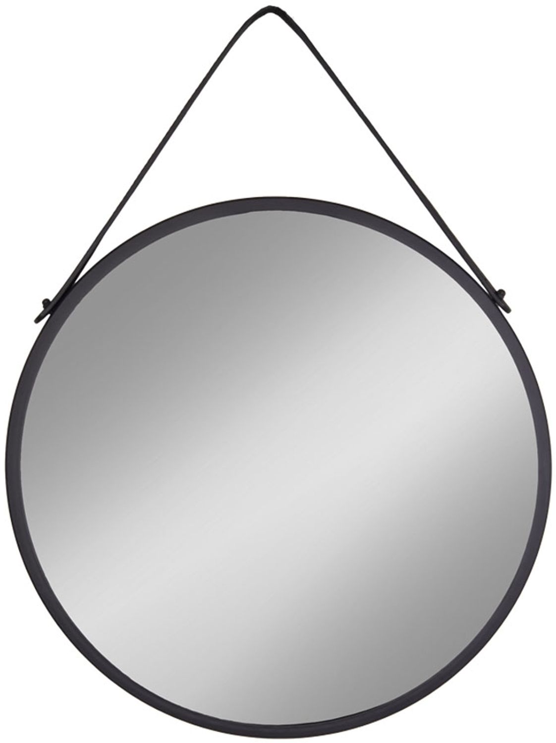 Moderner Spiegel PANIR schwarzer Metallrahmen Gurt ca. Ø60cm Bild 1