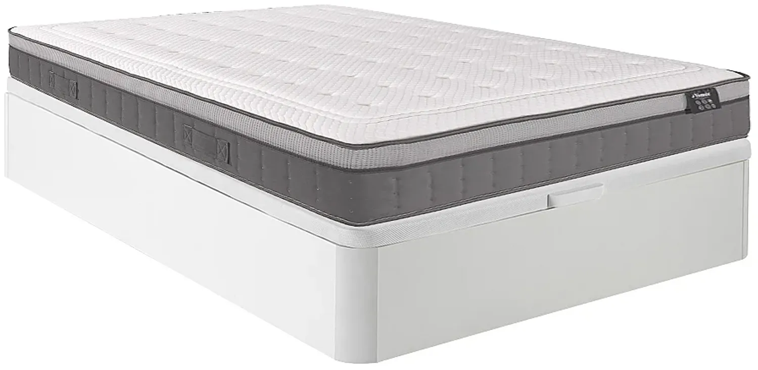 Vente-unique - ASGARD Mattress and bed base set Holz, PlatteStoff Weiß - B 160 cm x H 30 cm x L 200 cm Bild 1