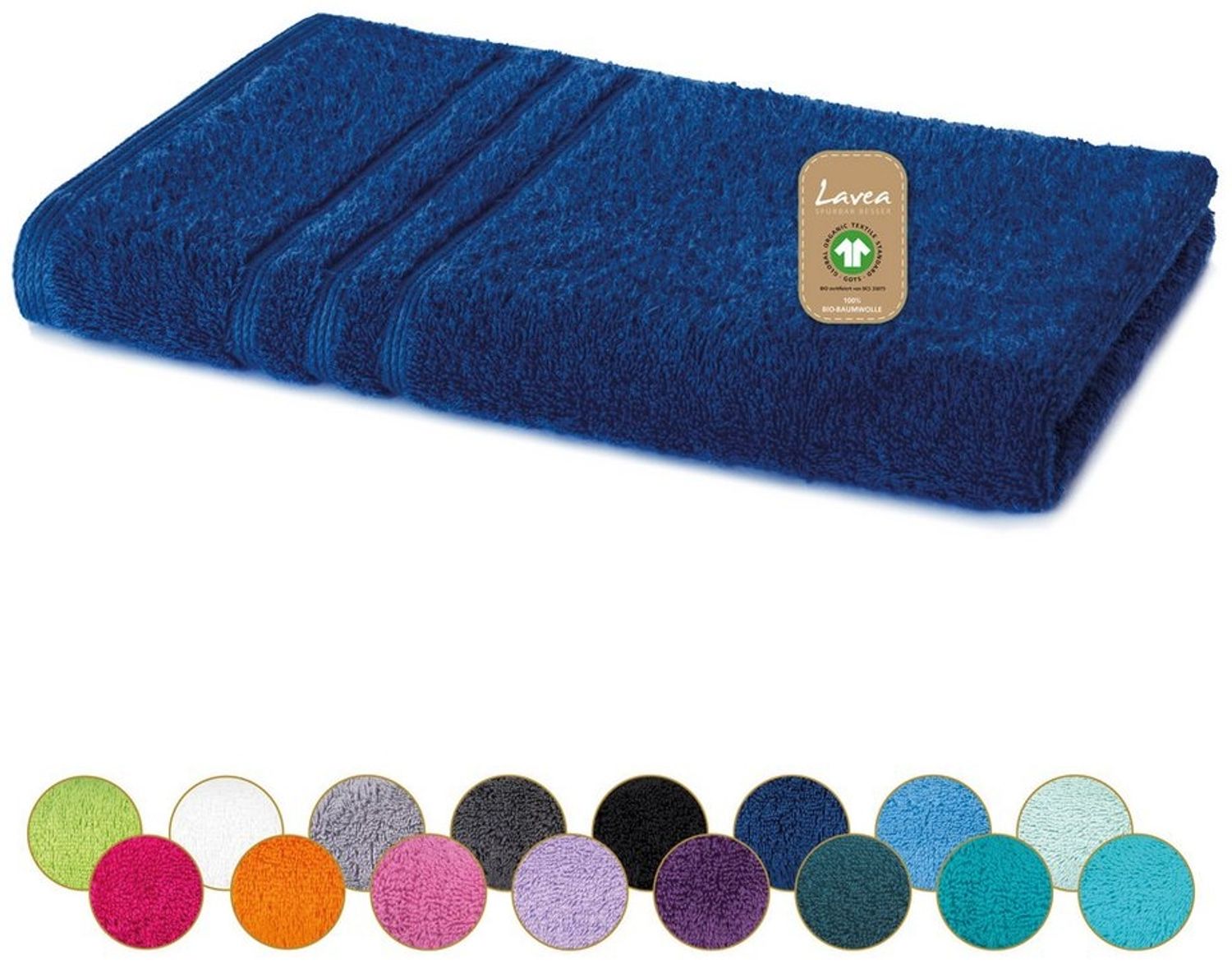 Lavea Handtücher Bali Handtuch 50x100 cm, Sporthandtuch, Fitness-Handtuch, Weiches Bio-Baumwollfrottee (1-St), pflegeleicht, GOTS-zertifiziert, extra saugstark mit 500g/m² Bild 1