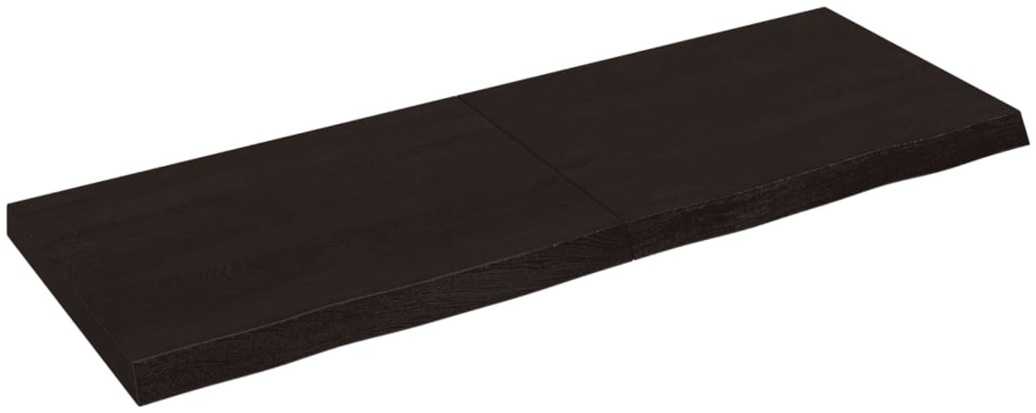 vidaXL Wandregal Dunkelbraun 140x50x(2-6)cm Massivholz Eiche Behandelt 363825 Bild 1