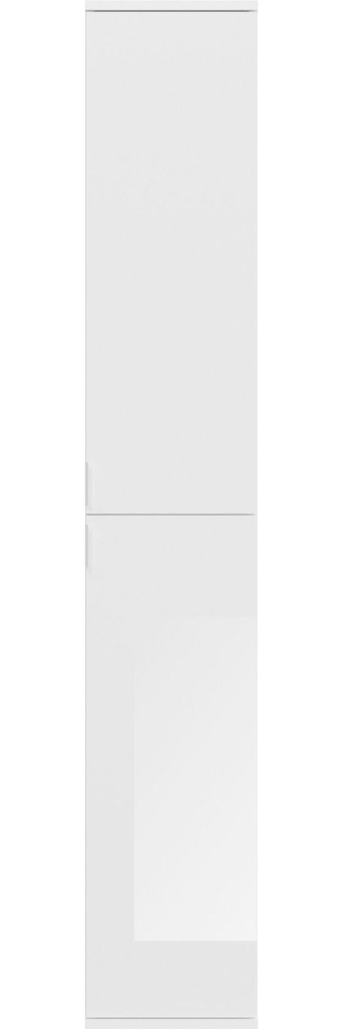xonox. home 'Projekt X' Garderobenschrank, Weiß / Weiß Hochglanz, B 30 x H 193 x T 34 cm Bild 1