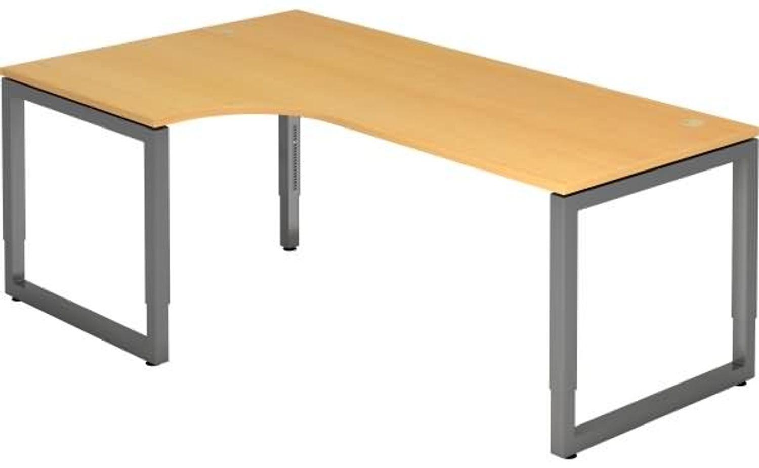 Winkeltisch O-Fuß eckig 200x120cm Buche / Graphit Bild 1