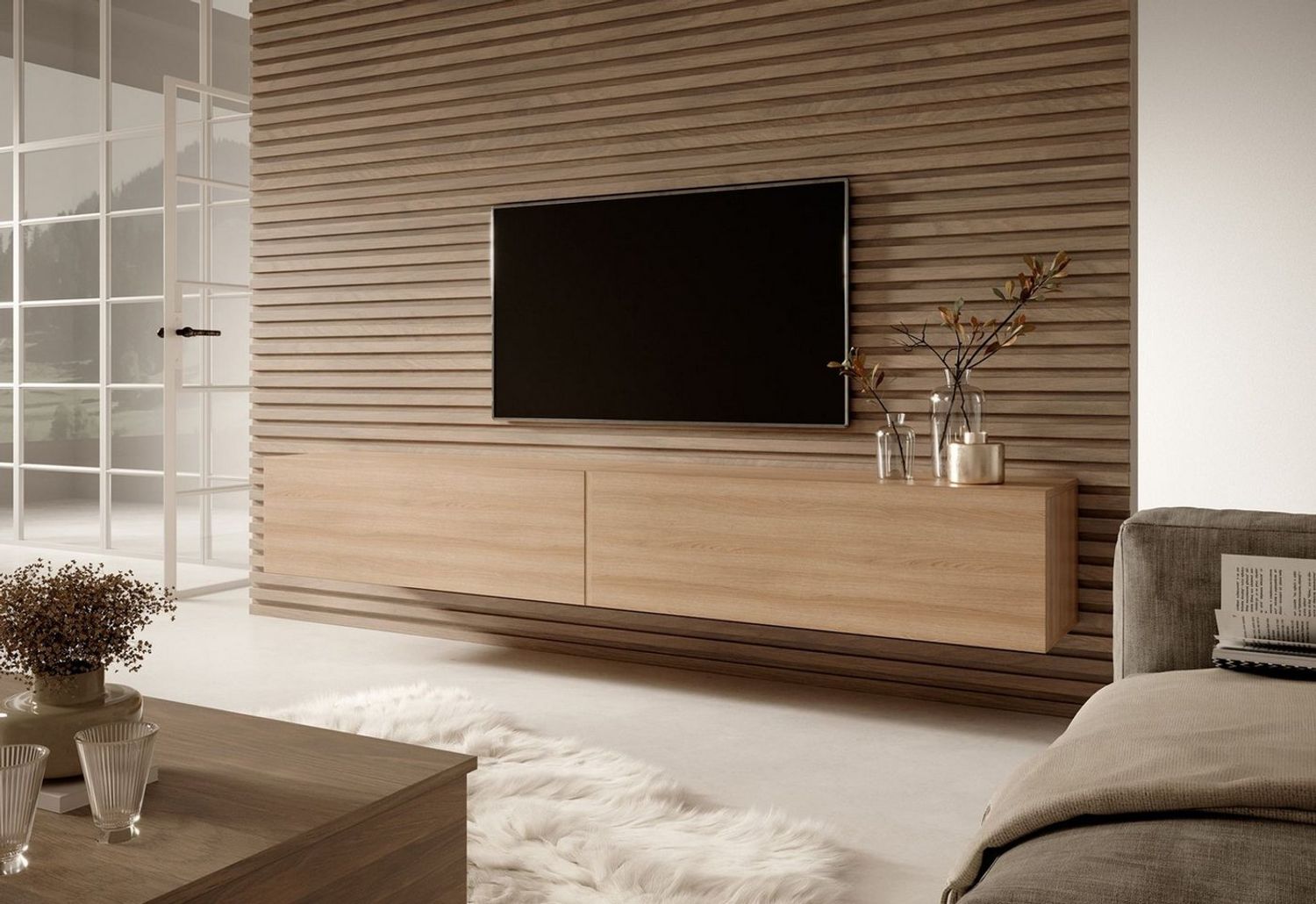 Selsey TV-Schrank, Melamin, Eiche, 200 cm Bild 1