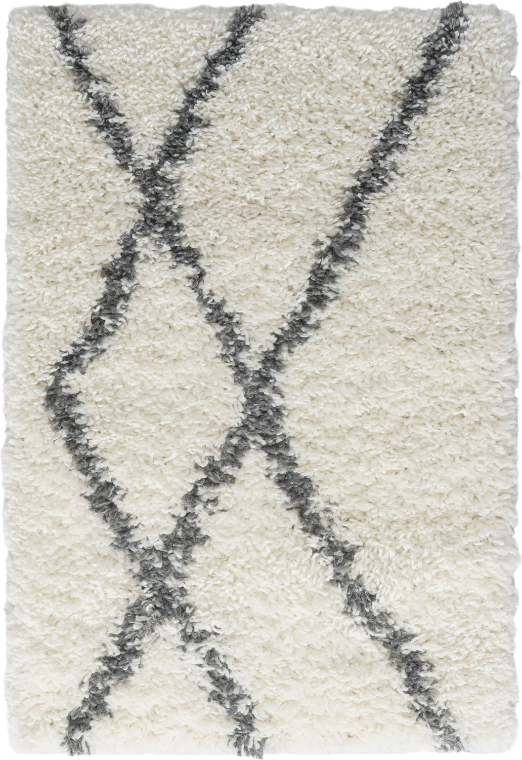 Hochflor Teppich SHAGGY-Raute creme rechteckig diverse Größen Bild 1