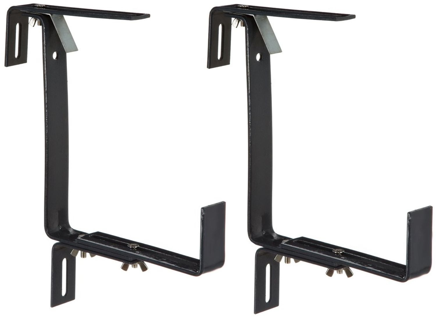 Dehner Blumenkastenhalter Profi für Rohrgeländer, 2 Stück, Metall, anthrazit Bild 1