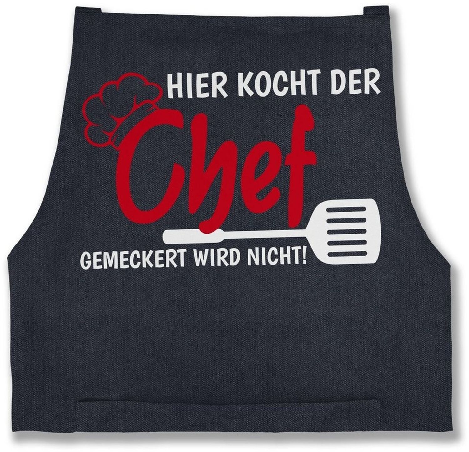 Shirtracer Kochschürze Hier kocht der Chef gemeckert wird nicht I Geschenk Kochen I Hobbykoch, (1-tlg), Kochschürze Herren Männer Bild 1