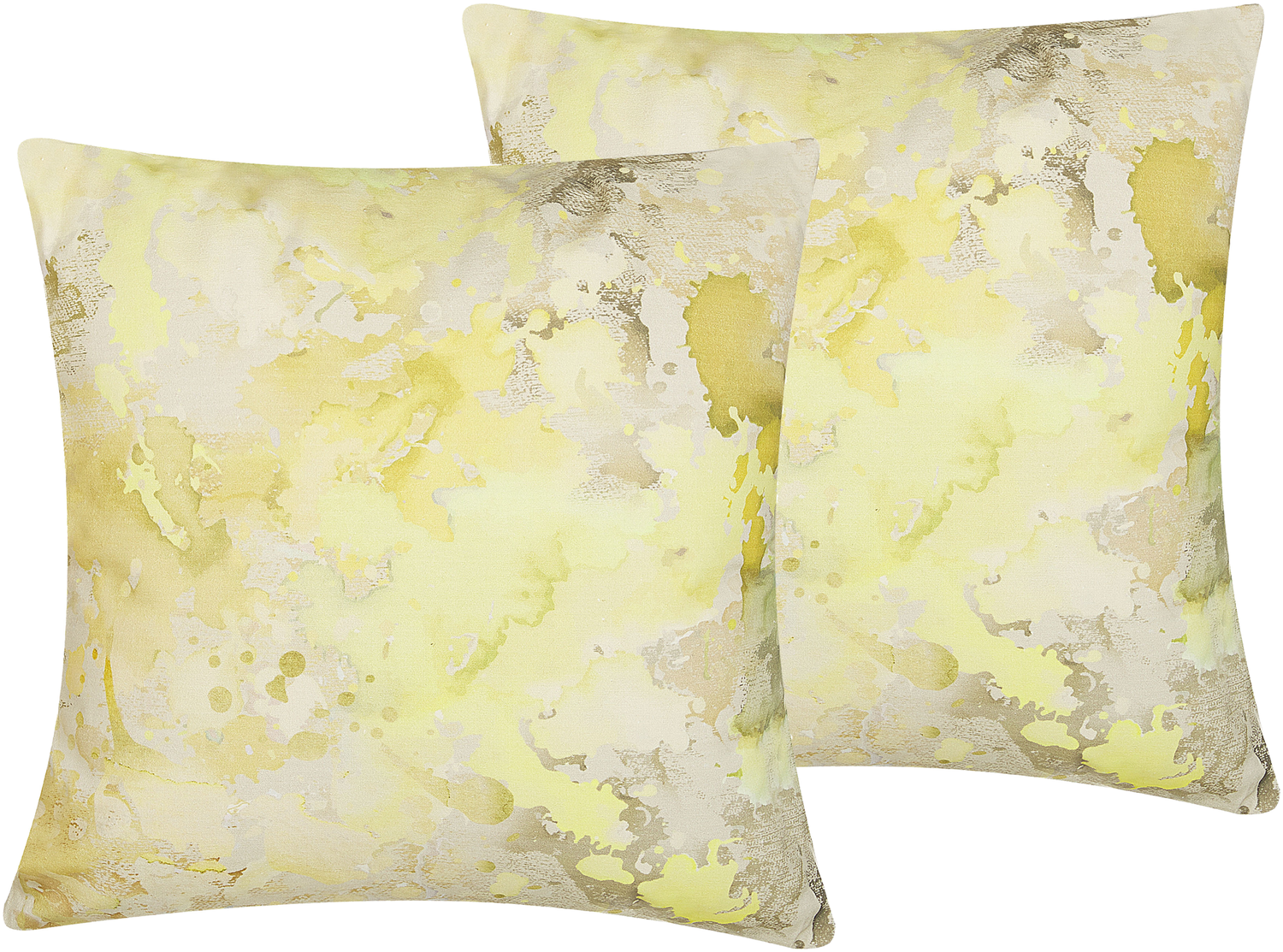 Kissen 2er Set Abstraktes Muster PACHIRA Baumwolle 45 x 45 cm Gelb Bild 1