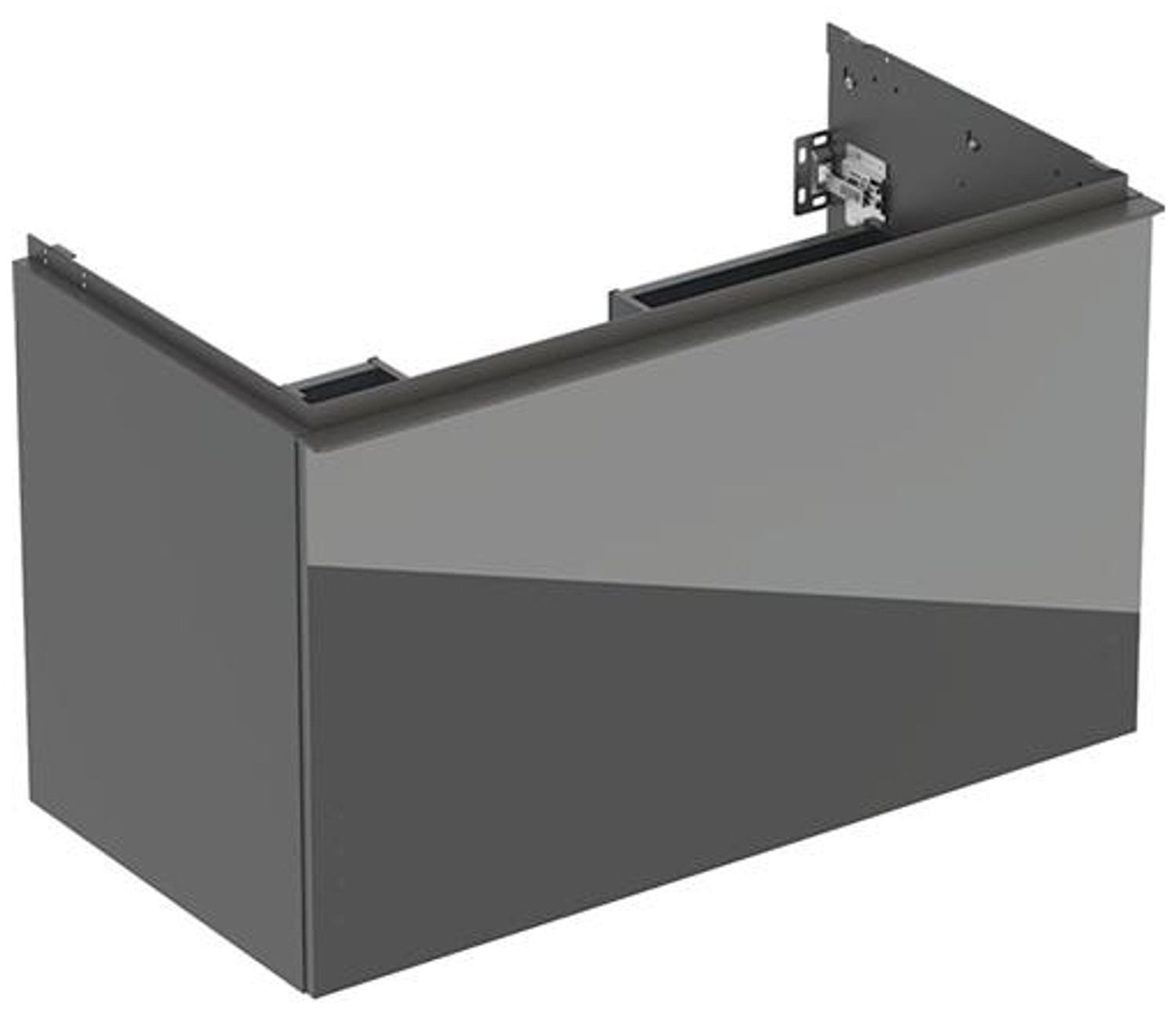 Unterschrank Acanto 1+1 Schubladen 90 cm lava/glas Bild 1