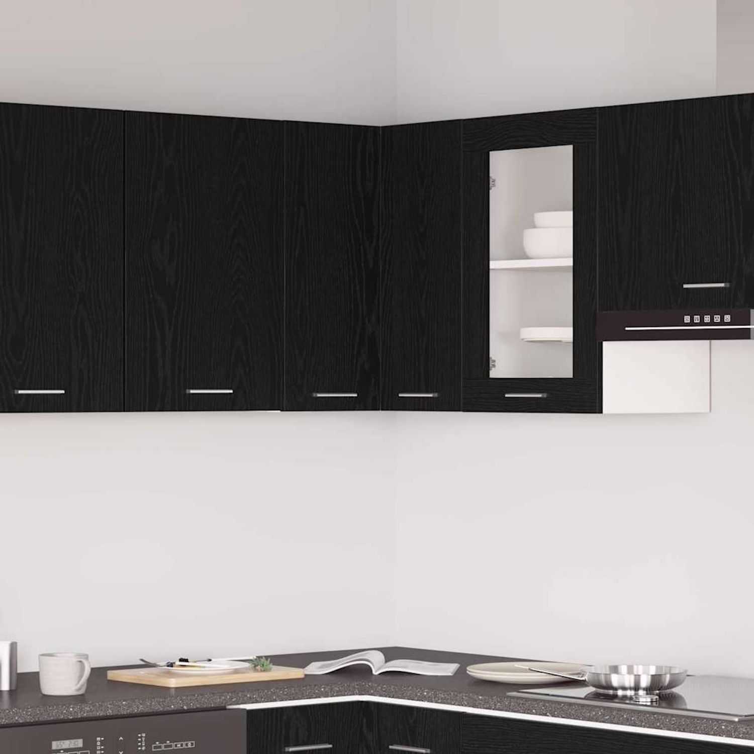 vidaXL Hängeschrank Lyon Schwarz Eichen-Optik 57 x 57 x 60 cm 863148 Bild 1