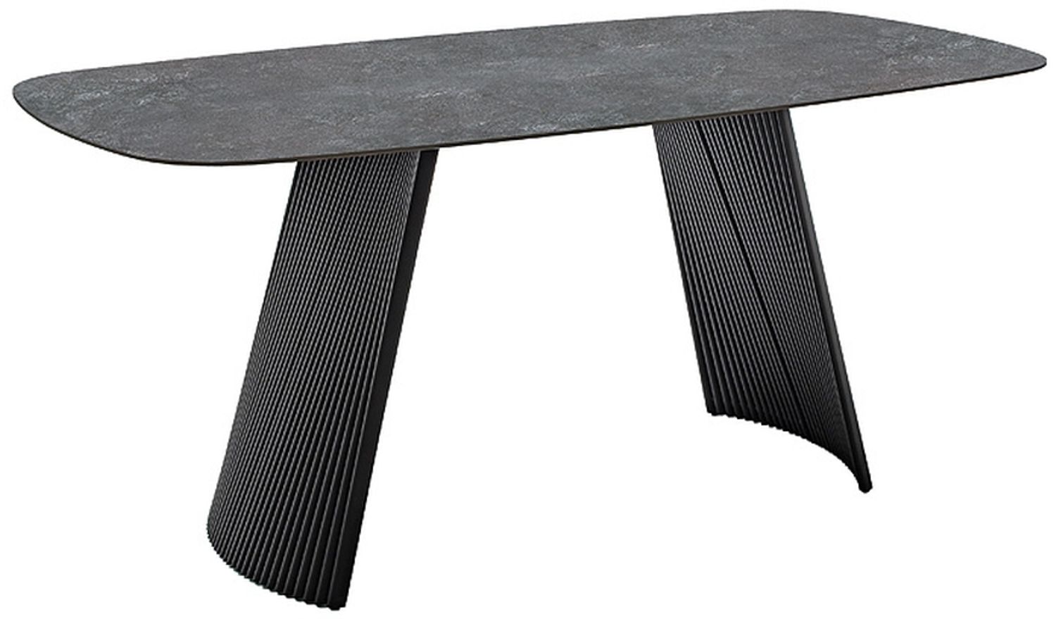 Esstisch >TOBELO< Designergestell, anthrazit marmoriert, Keramik - 180x76x90cm (BxHxT) Bild 1