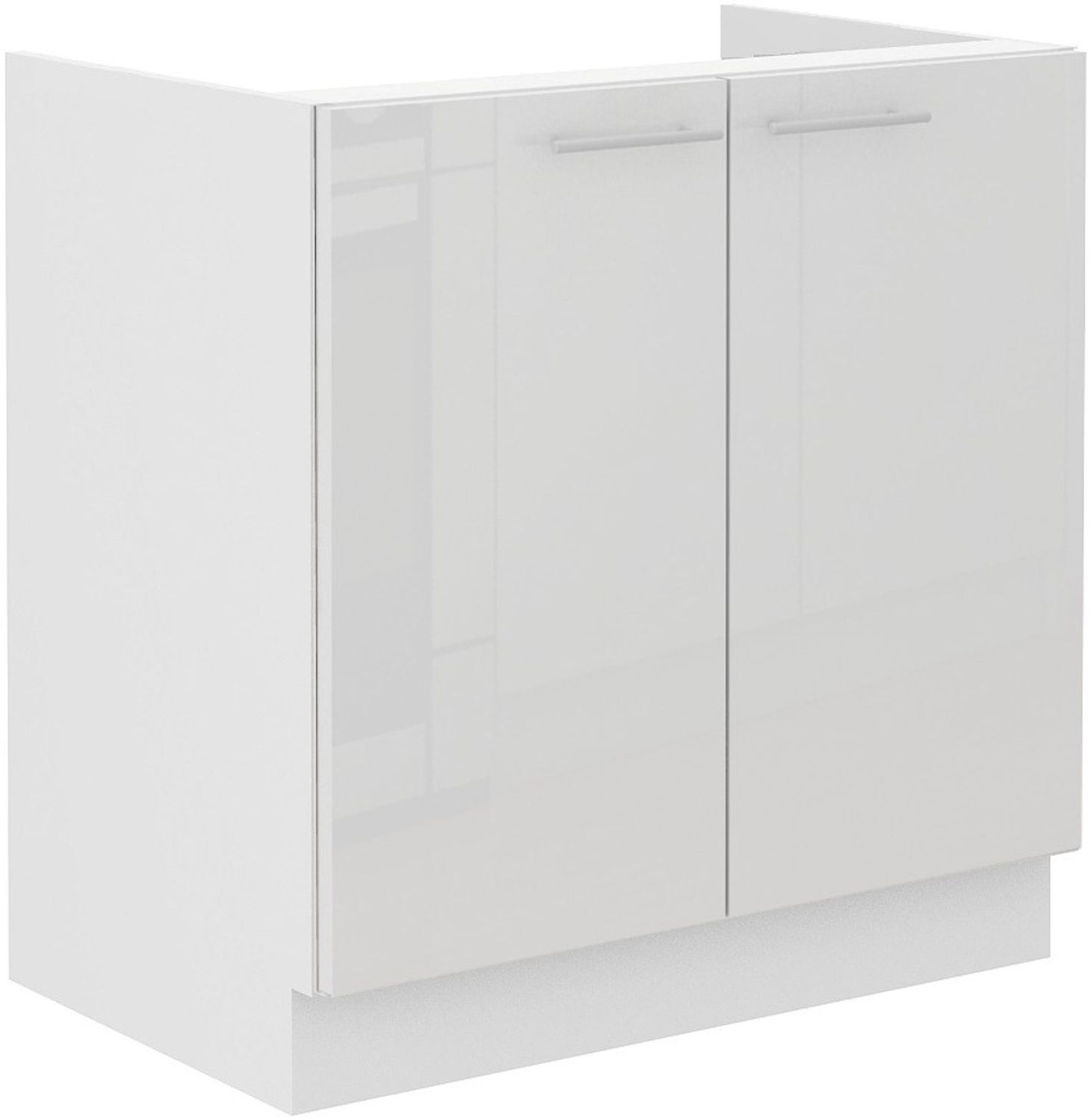Spülenschrank 80 Lara Weiß Hochglanz + Weiß matt Küchenzeile Küchenblock Küche Bild 1