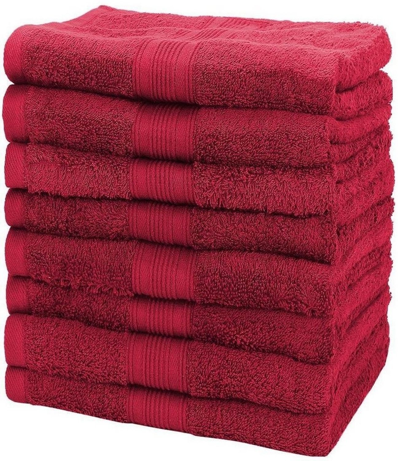 NatureMark Handtücher Handtuch 500gsm (8er-Set), 100% Baumwolle (8-St), 8X Frottier Handtücher mit Aufhänger, 50 x 100cm, Bordeaux rot Bild 1