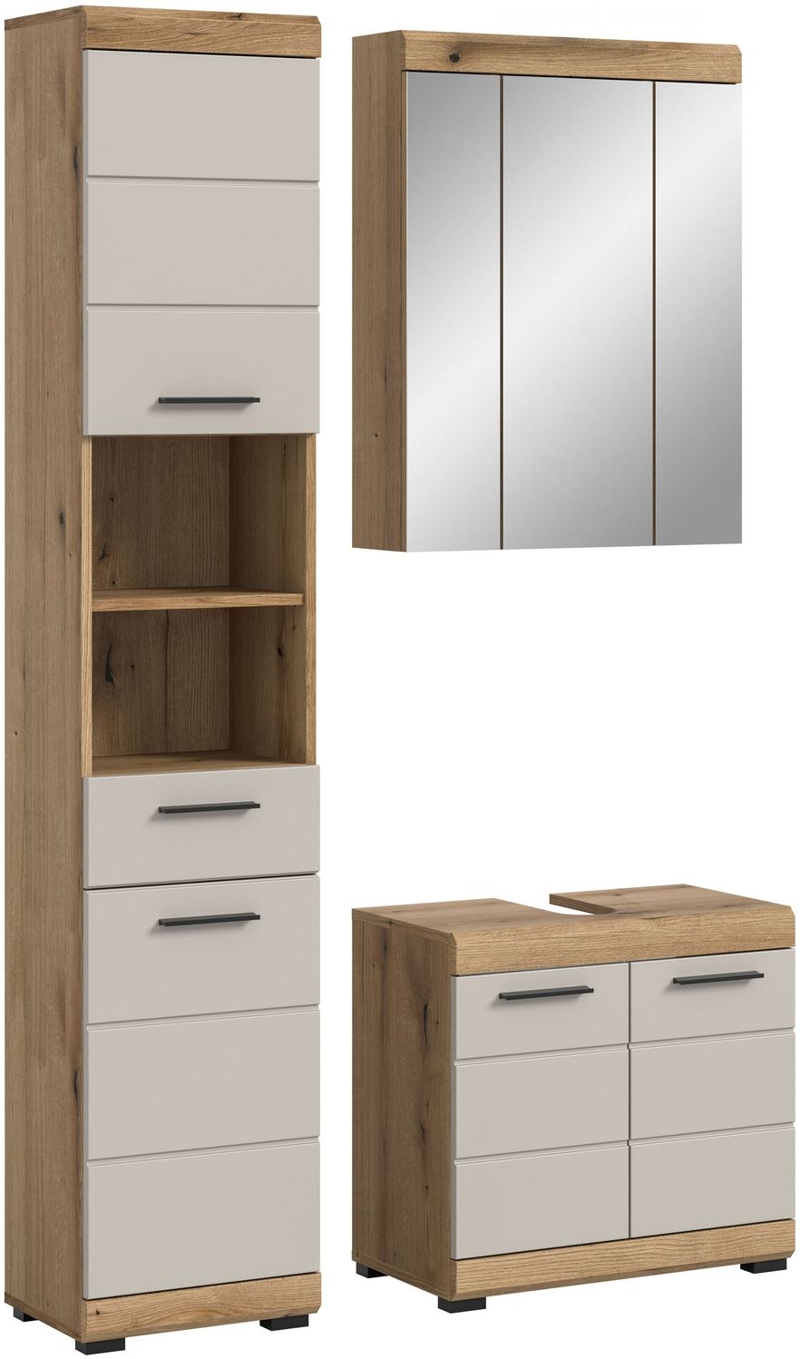 Badkombination B/H/T: 112x191x34 cm in Evoak Oak Nachbildung Bild 1