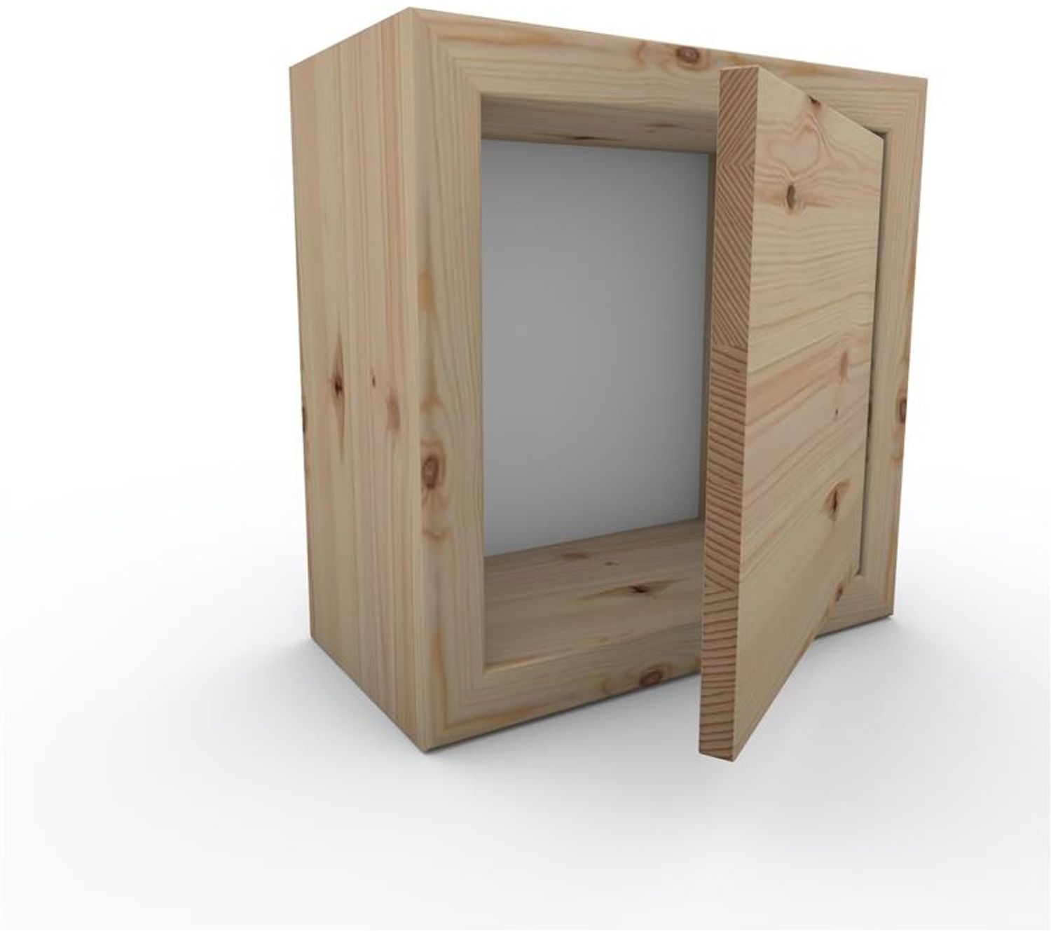 Nachttisch Nachtkommode Nachtkästchen mit Rückwand ohne Zwischenboden Wandmontage mit Türe Zirbe Bild 1