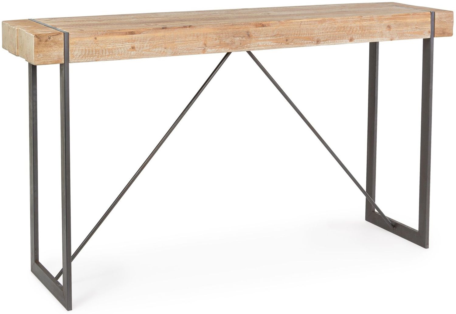 Bartisch Terrag aus Tannenholz, skandinavischer Stil, 200 cm, U-Gestell Metall, natur, für 4–6 Personen Bild 1