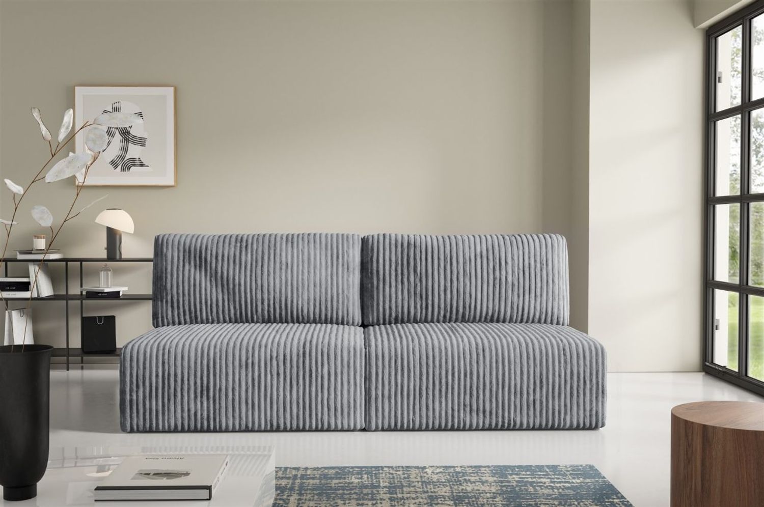 Sofa 3-Sitzer mit Schlaffunktion NATALIA XS in Stoff Tilia Grau Bild 1