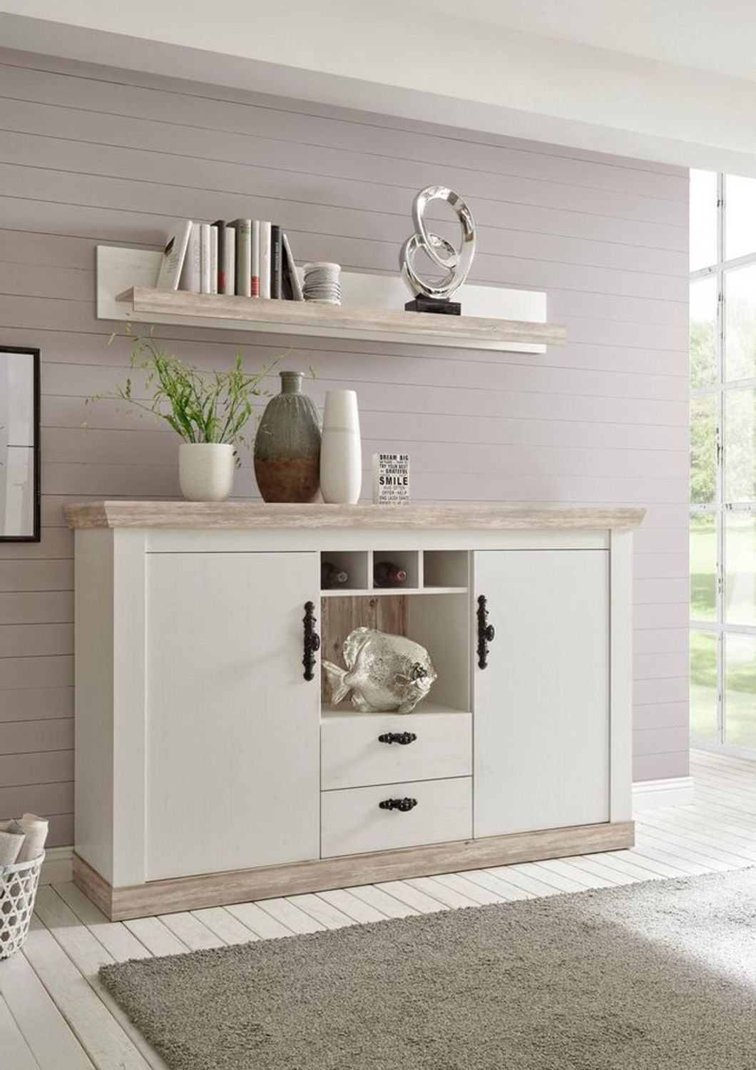 Home affaire Sideboard Florenz, im romantischen Landhaus-Look, Breite 168 cm Bild 1