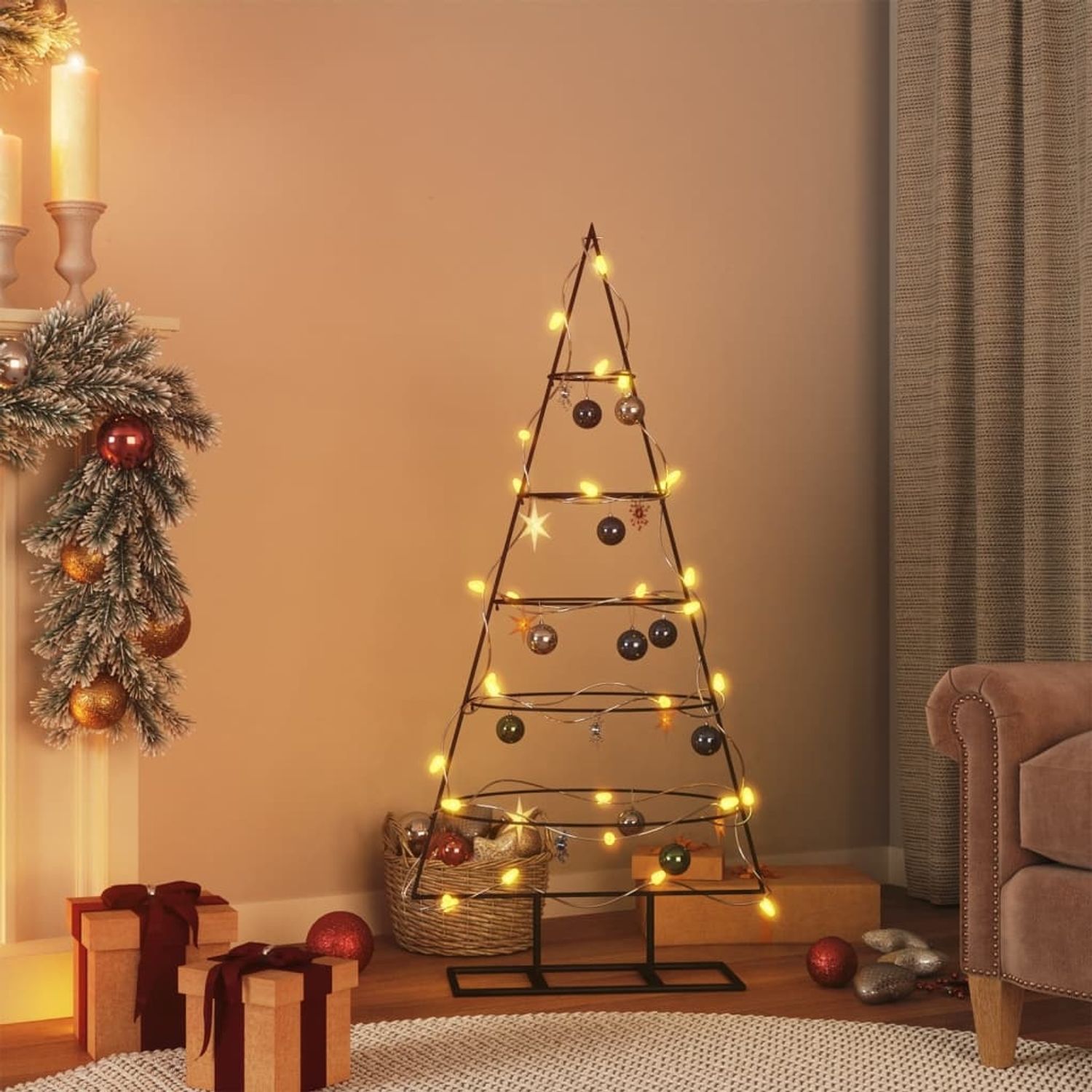 vidaXL | Metall Weihnachtsbaum | 125 cm Pulverbeschichteter Stahl 359590 Bild 1