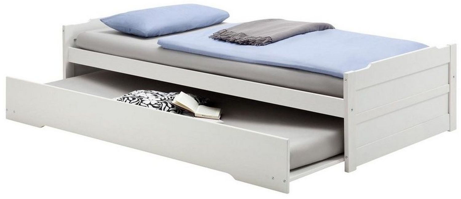 IDIMEX Ausziehbett Lorena Bett in Weiss lackiert 90x200 cm Liegefläche Bild 1