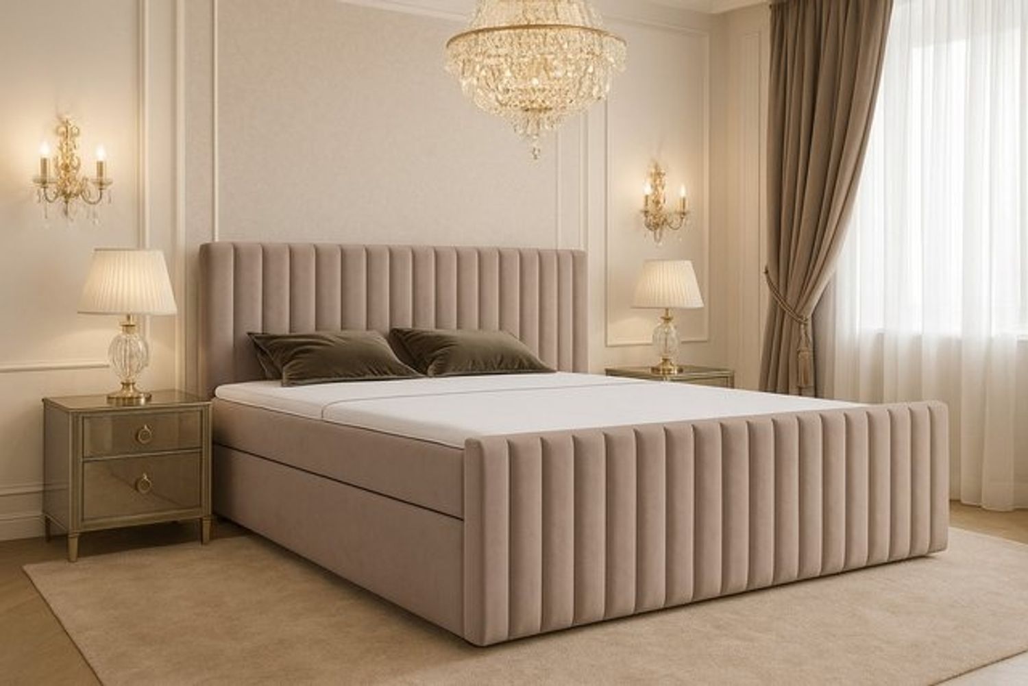 B&B Home Boxspringbett Benito I (H3 Matratze Bonellfederung, Kopfteil, Bettkasten und Topper) Bild 1