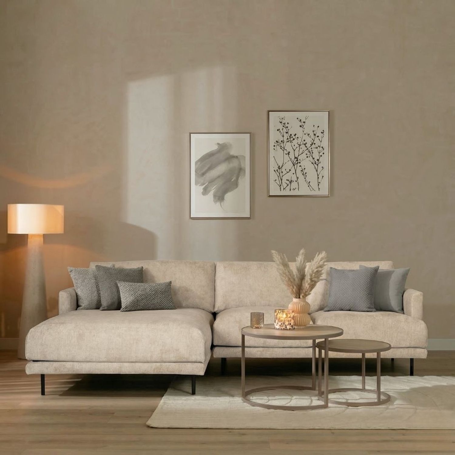 Bronx71 Ecksofa Denver Stoff taupe links Bild 1