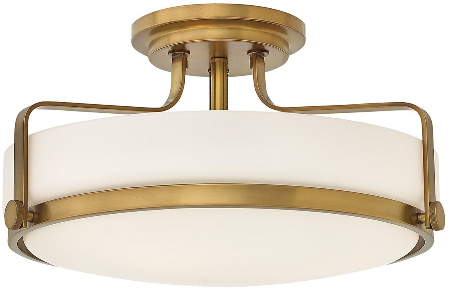 Elstead Lighting Harper Deckenleuchte Semi-Flush Medium 3-Light Messing Opalglas E27 Bild 1