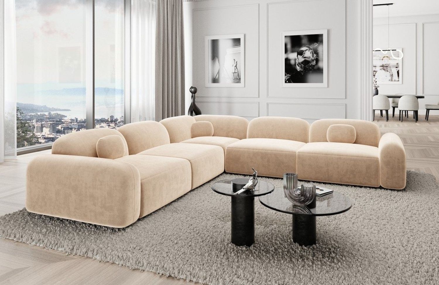 Sofa Dreams Ecksofa Stoff Eckcouch Polstersofa Luxus Eck Couch Barcelona L Form, Loungesofa Bild 1