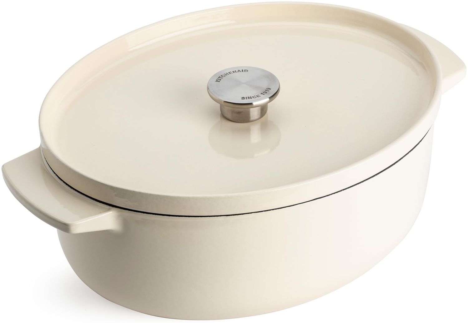 KitchenAid CC006062-001 Bräter mit Deckel - Oval 30cm Creme Creme Bild 1
