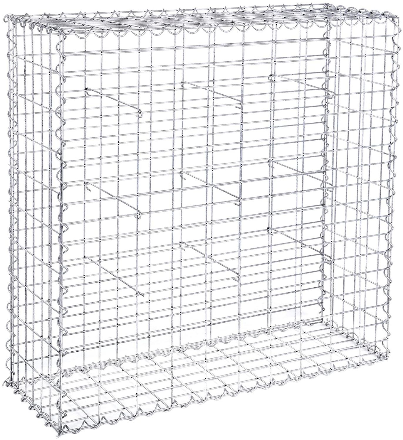 SONGMICS Gabionenkorb, verzinkt, Metall silber, 100 x 90 x 30cm Bild 1