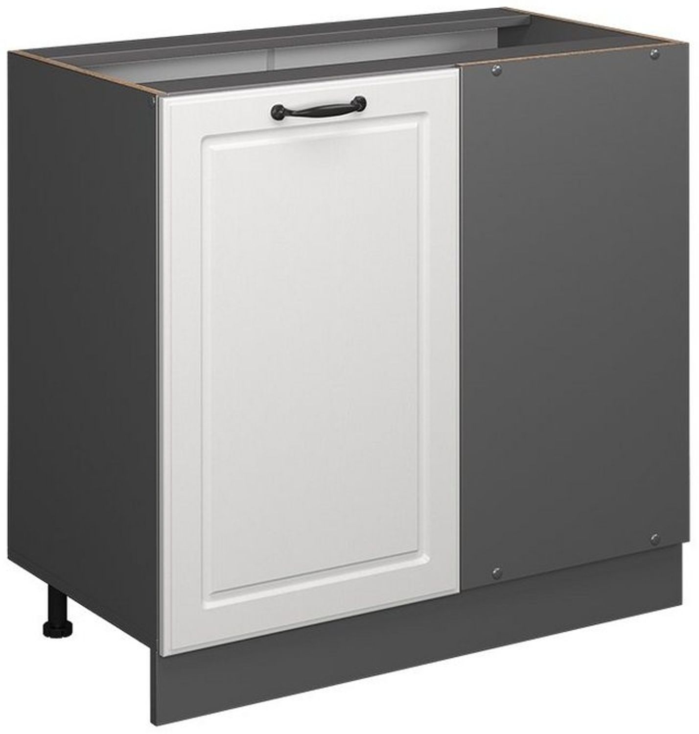 Eckunterschrank R-Line Weiß Landhaus 86 cm ohne Arbeitsplatte Vicco Bild 1