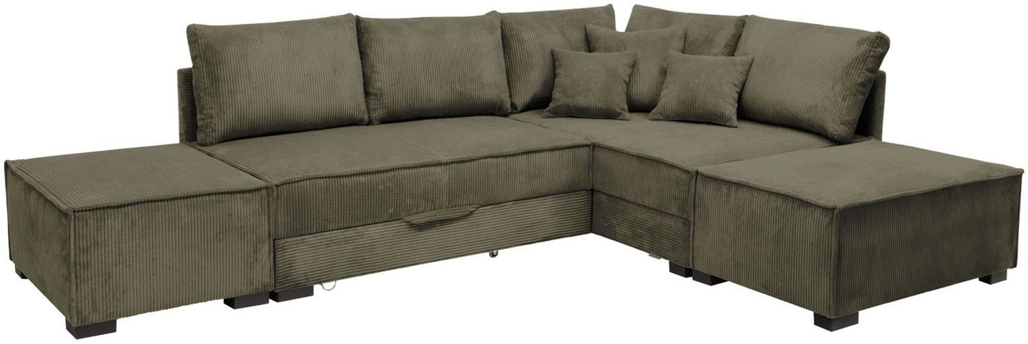 Home affaire Ecksofa Night & Day L-Form, B: 316 cm mit Dauer-Schlaffunktion 180x200 cm, Set: Sofa & Hocker, Bettfunktion, Bettkasten & Kissen, Boxspringbett Bild 1
