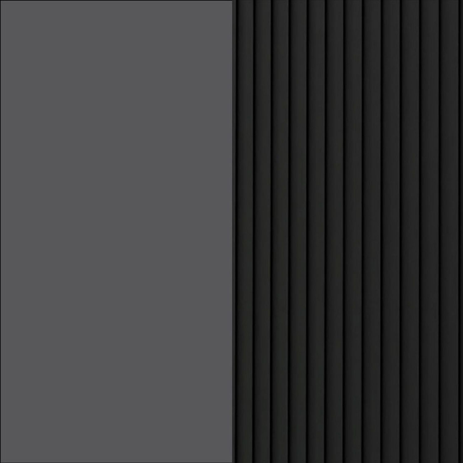 Küchenhängeschrank LAMELLO Wandschrank 90x32,5x72cm grifflos Farbe: lava / schwarz matt W3/90 Bild 1