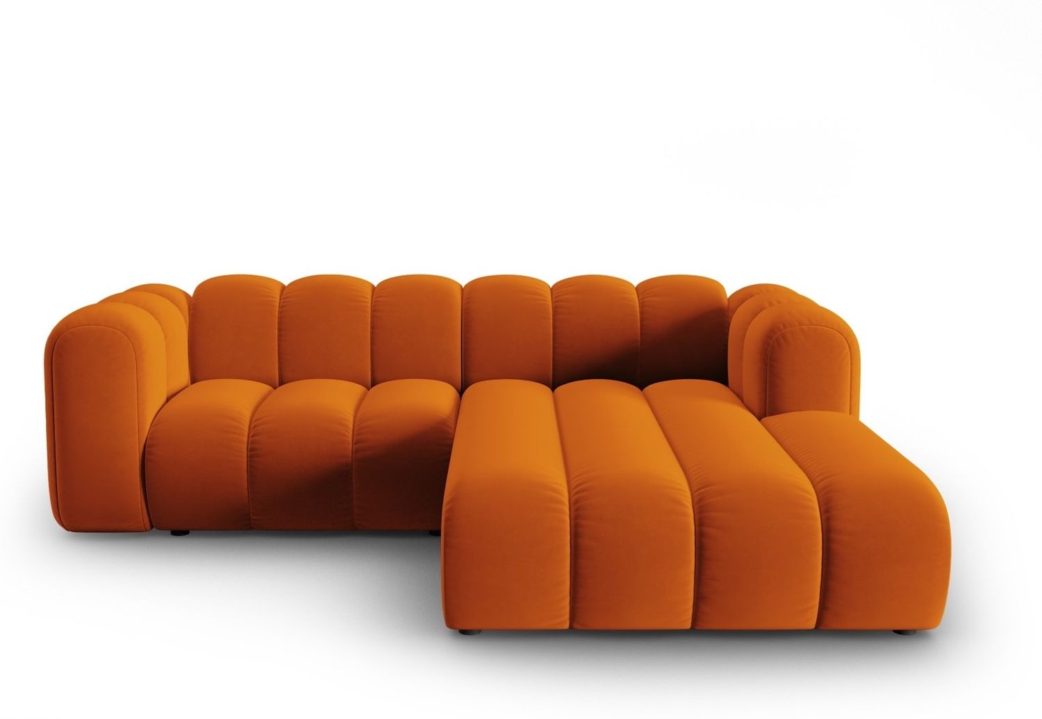 Micadoni Modulares Ecksofa Lupine 3-Sitzer Rechts Samtstoff Salvador Terrakotta Bild 1