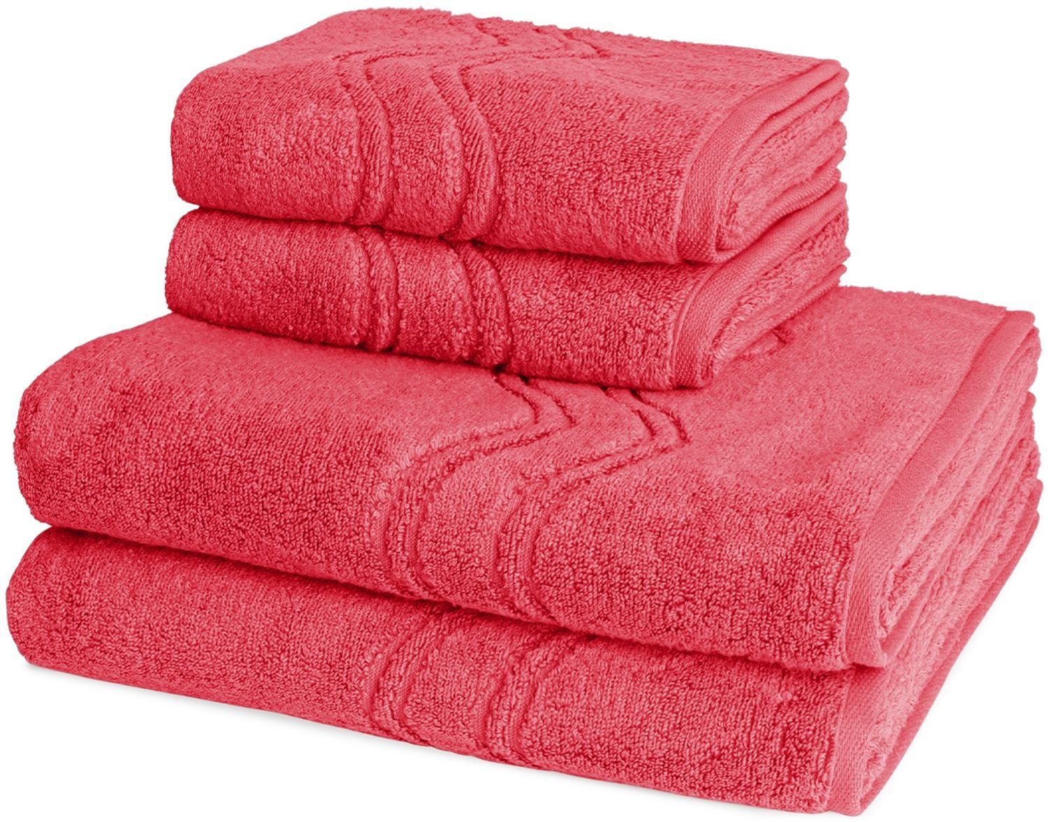 Ross Cashmere feeling 4 tlg. Frottier-Set - 2 X Handtuch (50 X 100cm), 2 X Duschtuch (75 X 140cm) - 520 g/m2 - Malve Bild 1