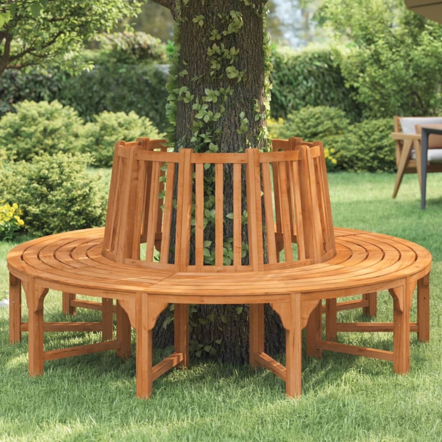 vidaXL Baumbank Rund Ø208 cm Massivholz Eukalyptus 3154103 Bild 1