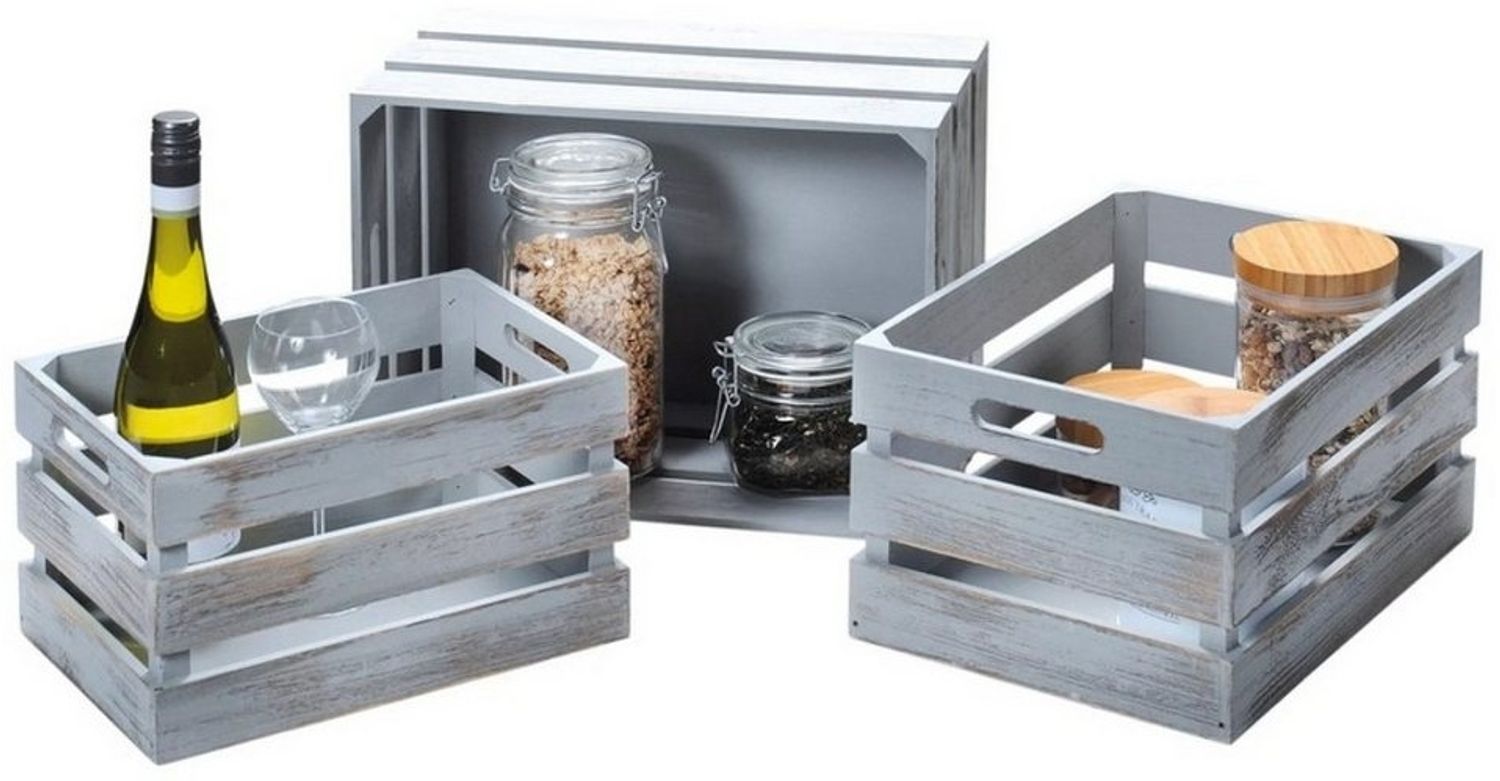 KESPER® Dekokiste KESPER 91670 Aufbewahrungsboxen 3er Set/Dekokisten aus Paulowinaholz Bild 1