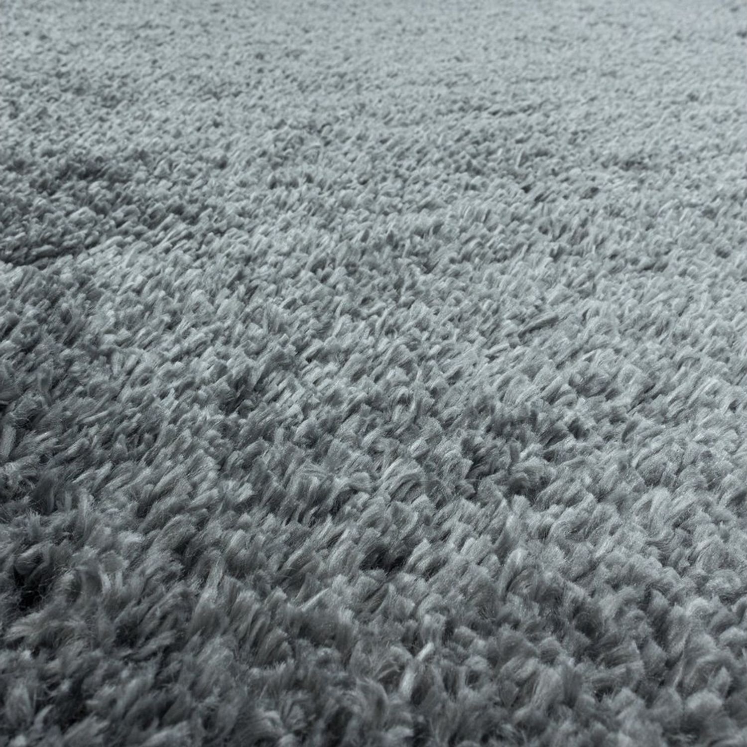 KADIMA DESIGN Teppich SALZACH Shaggy Langflor Wohnzimmer Schlafzimmer Waschbar Flauschig, Rund, Höhe: 52 mm, Hellgrau, 80x80 cm, Wohnzimmerteppich Strapazierfähig Waschbar Bild 1